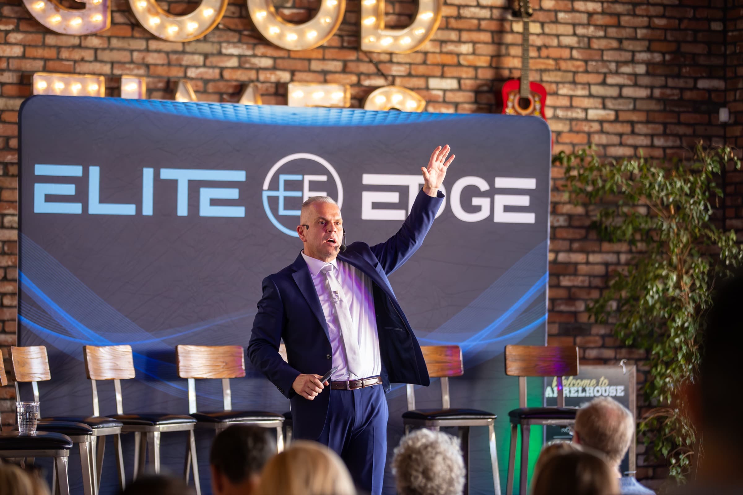 Chris Foster presenting at a live BLVD event
