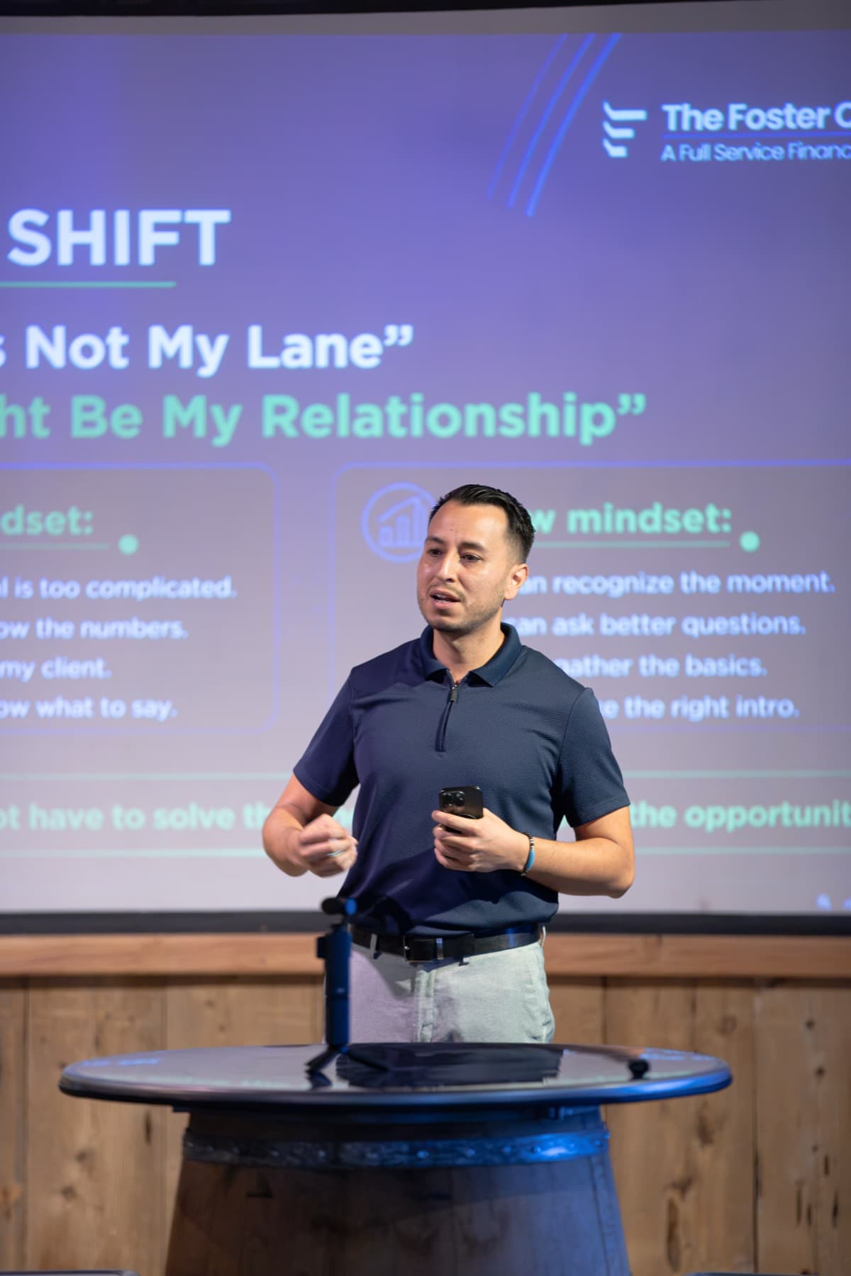 A speaker leading a Full Service Agent training session