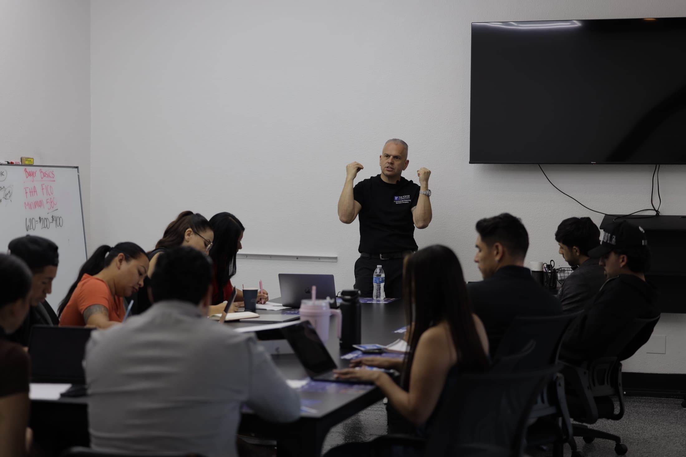 Agents working through a live training session